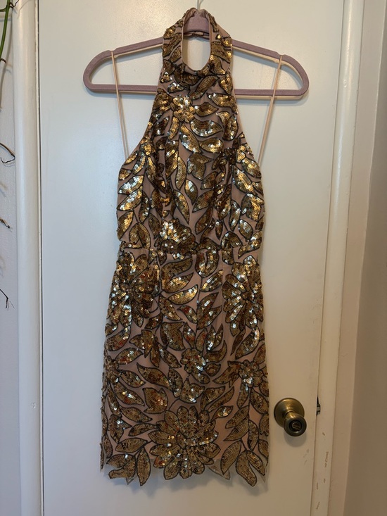 milly gold sequin dress Strapless Oversized Bow Checkered Sequin Dress